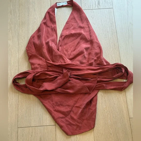 Zara Halter Wrap Top Open Back Adjustable Tie NWT – Fits XS-XXL - Picture 8 of 10
